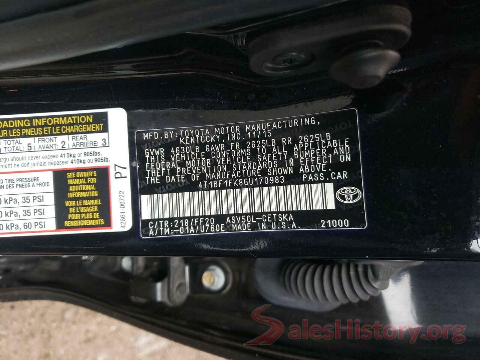 4T1BF1FK8GU170983 2016 TOYOTA CAMRY