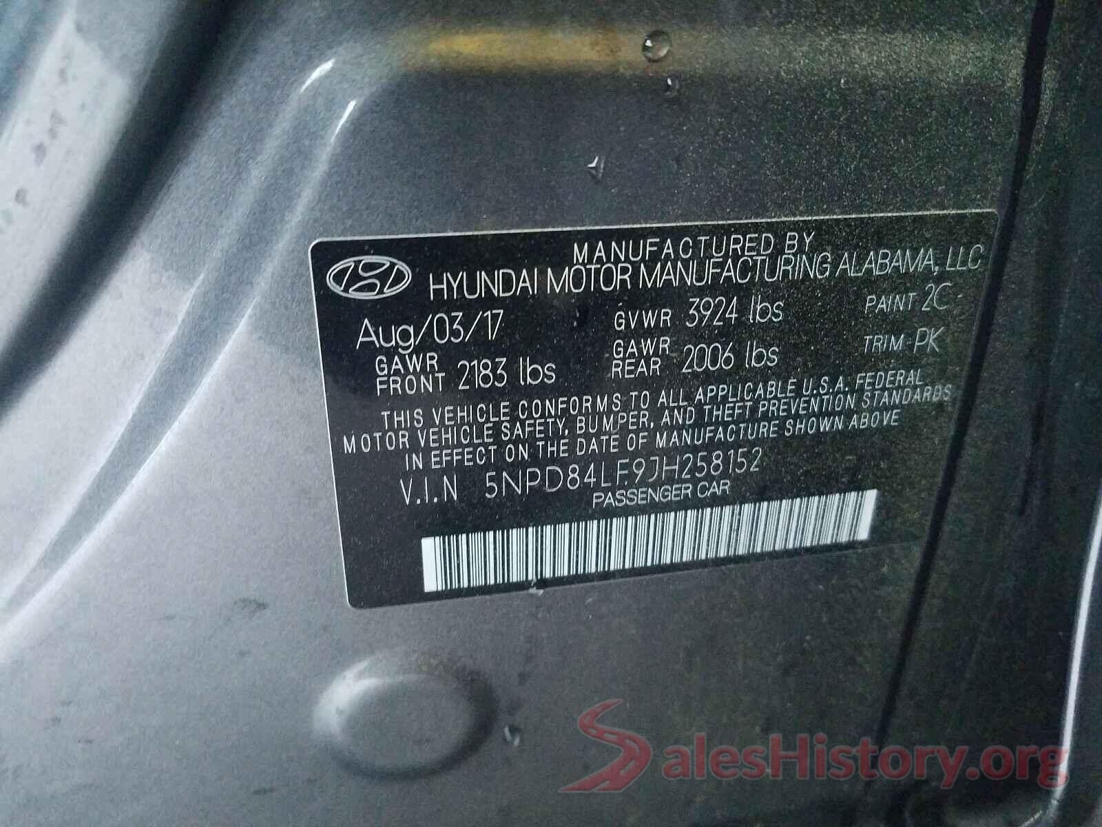 5NPD84LF9JH258152 2018 HYUNDAI ELANTRA