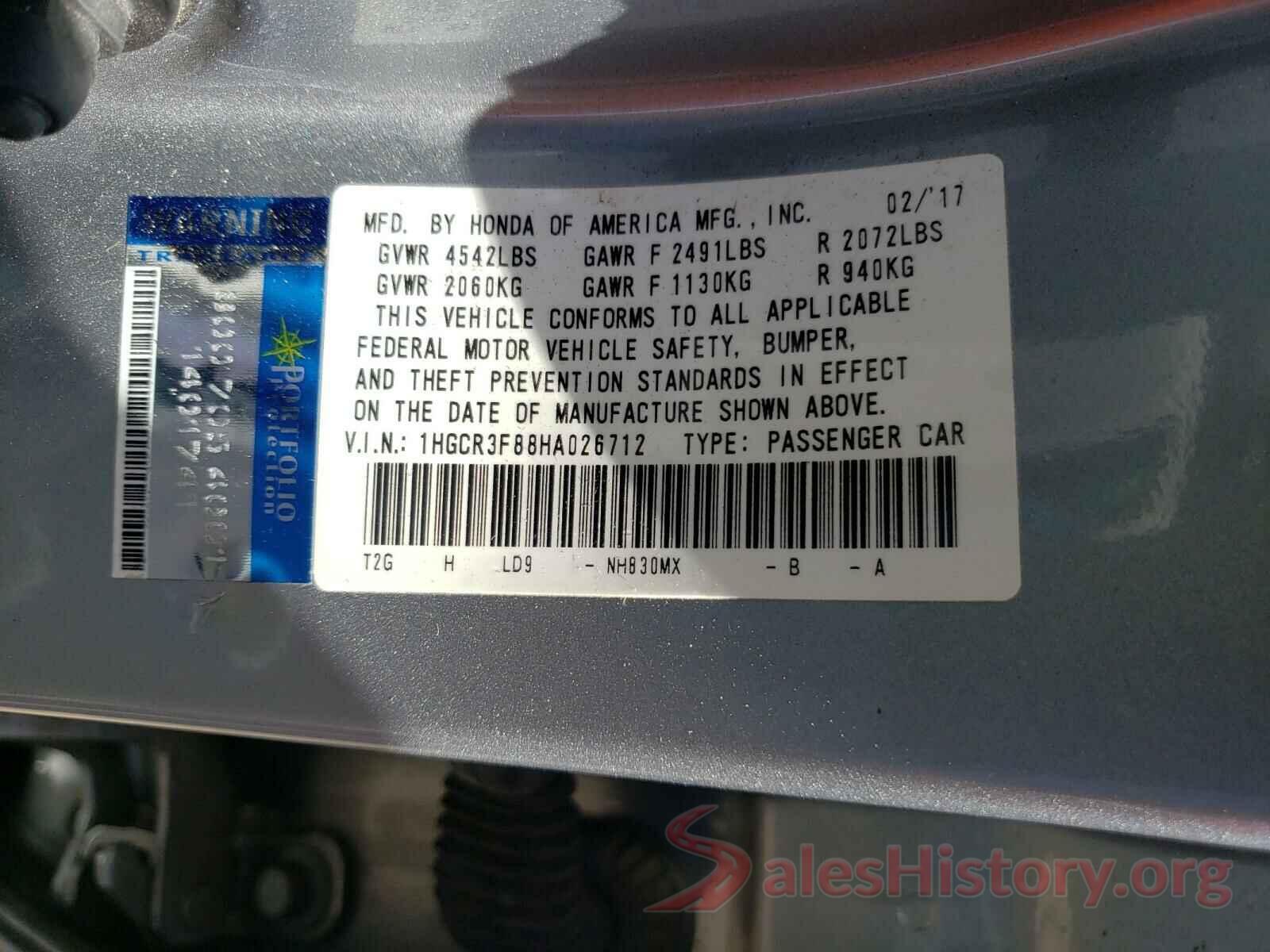 1HGCR3F88HA026712 2017 HONDA ACCORD