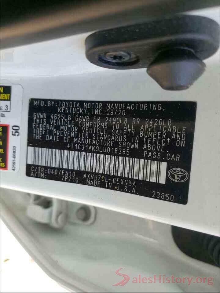 4T1C31AK9LU018385 2020 TOYOTA CAMRY