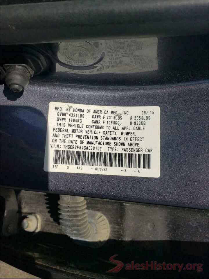 1HGCR2F87GA030100 2016 HONDA ACCORD