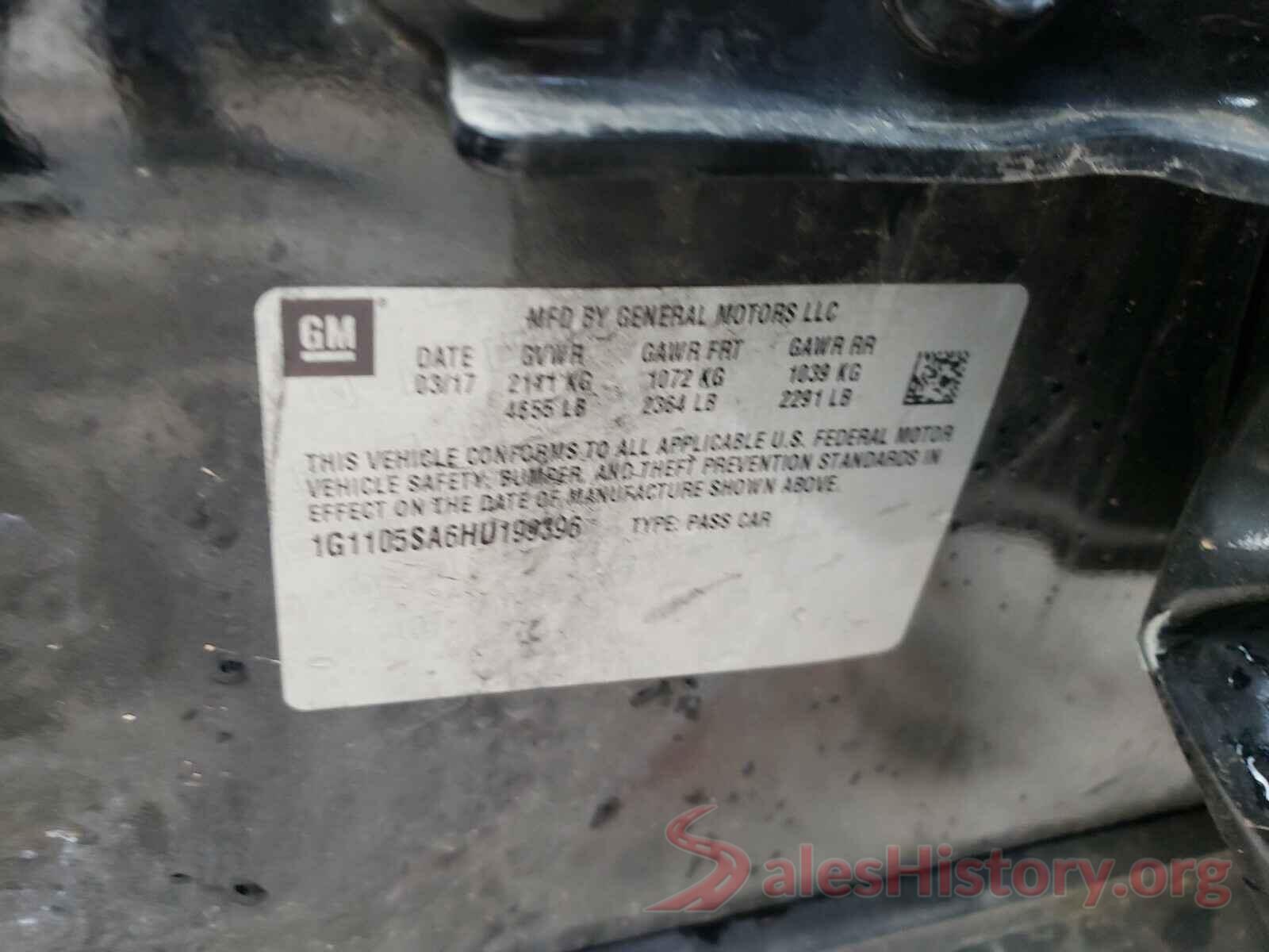 1G1105SA6HU199396 2017 CHEVROLET IMPALA