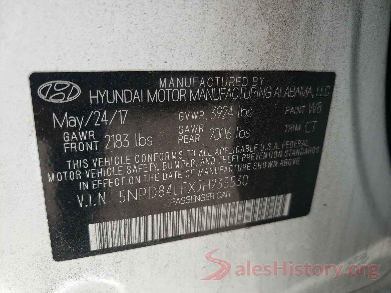 5NPD84LFXJH235530 2018 HYUNDAI ELANTRA