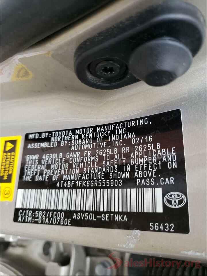 4T4BF1FK6GR555903 2016 TOYOTA CAMRY