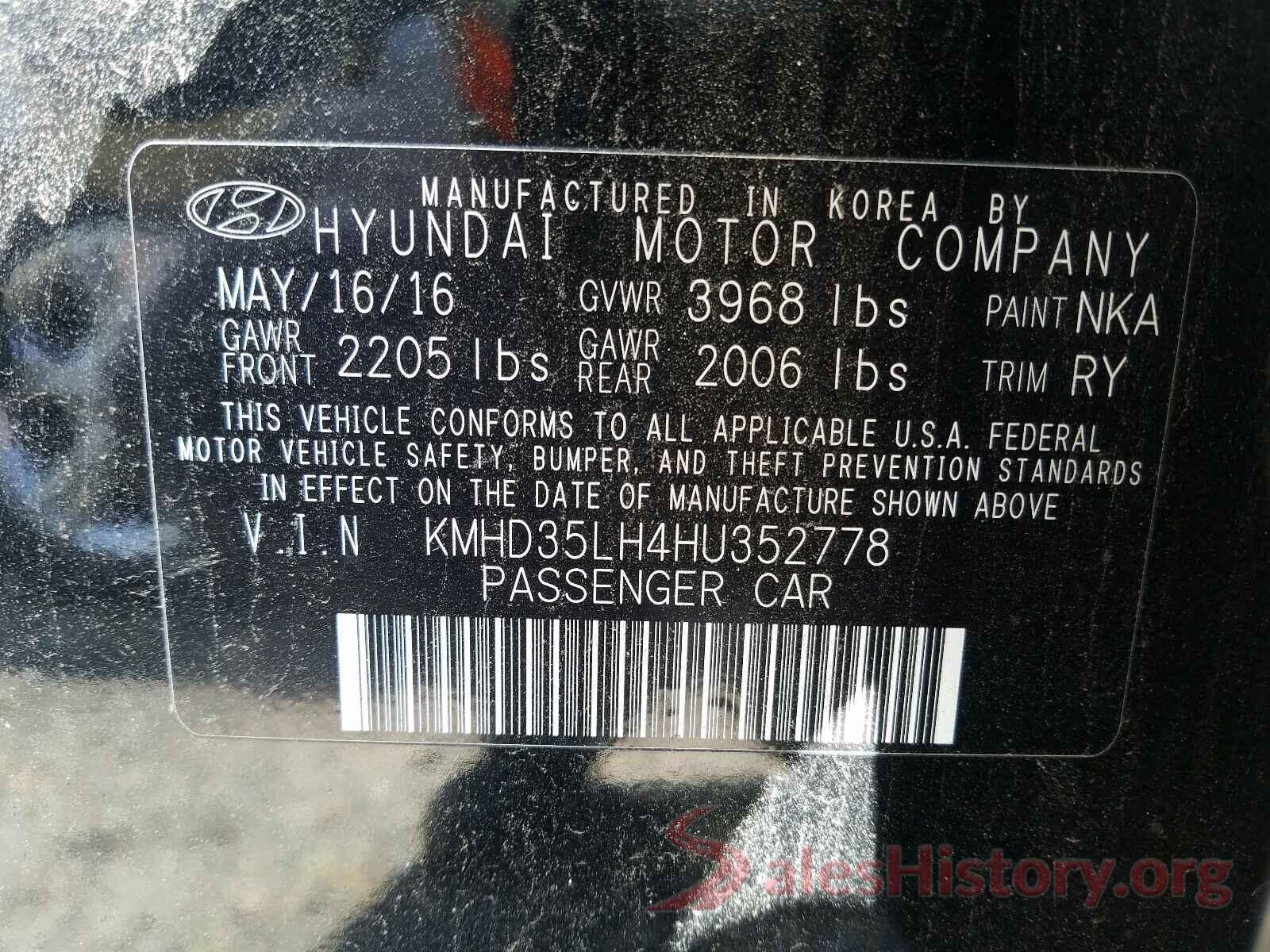 KMHD35LH4HU352778 2017 HYUNDAI ELANTRA