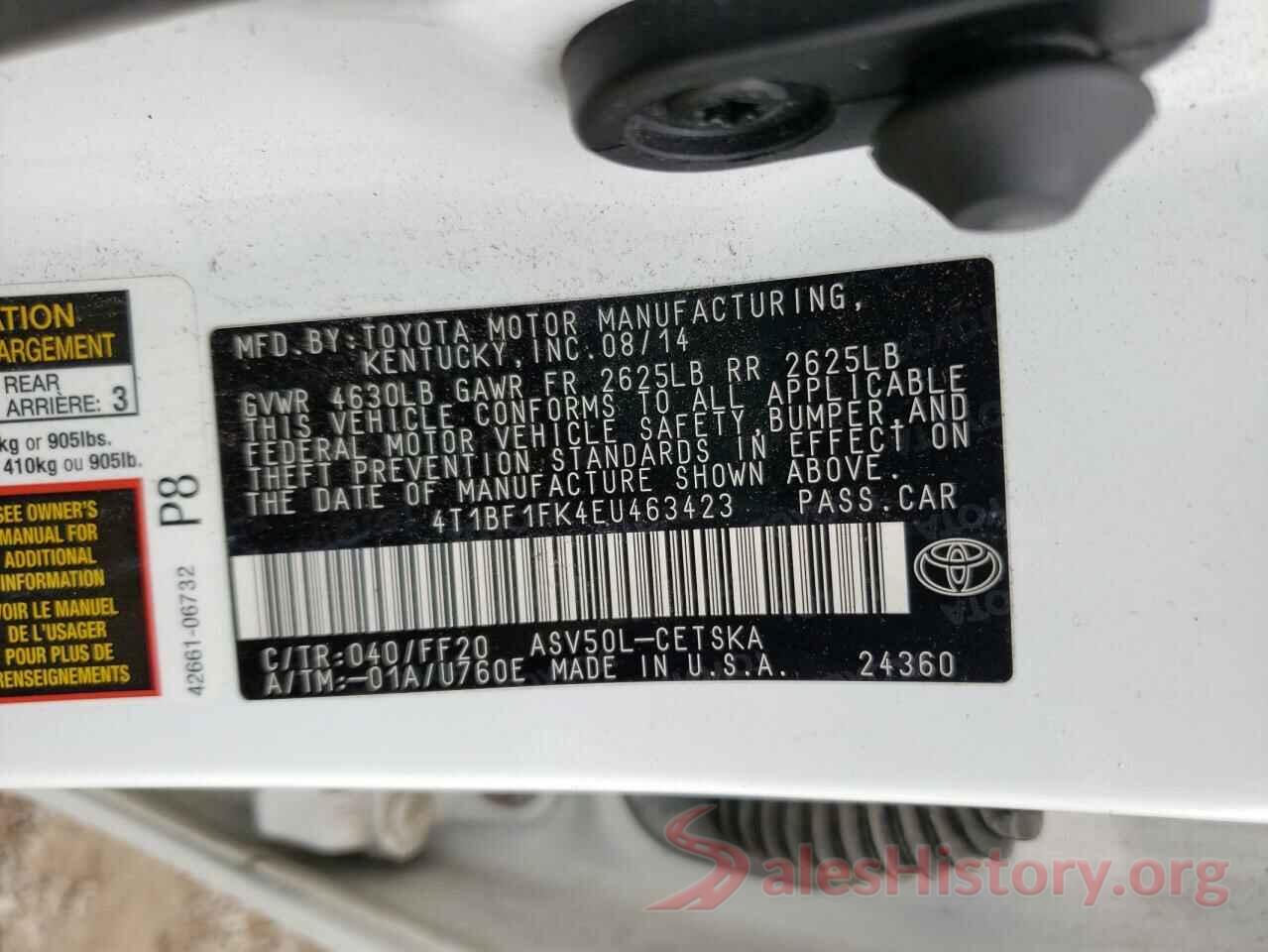 4T1BF1FK4EU463423 2014 TOYOTA CAMRY