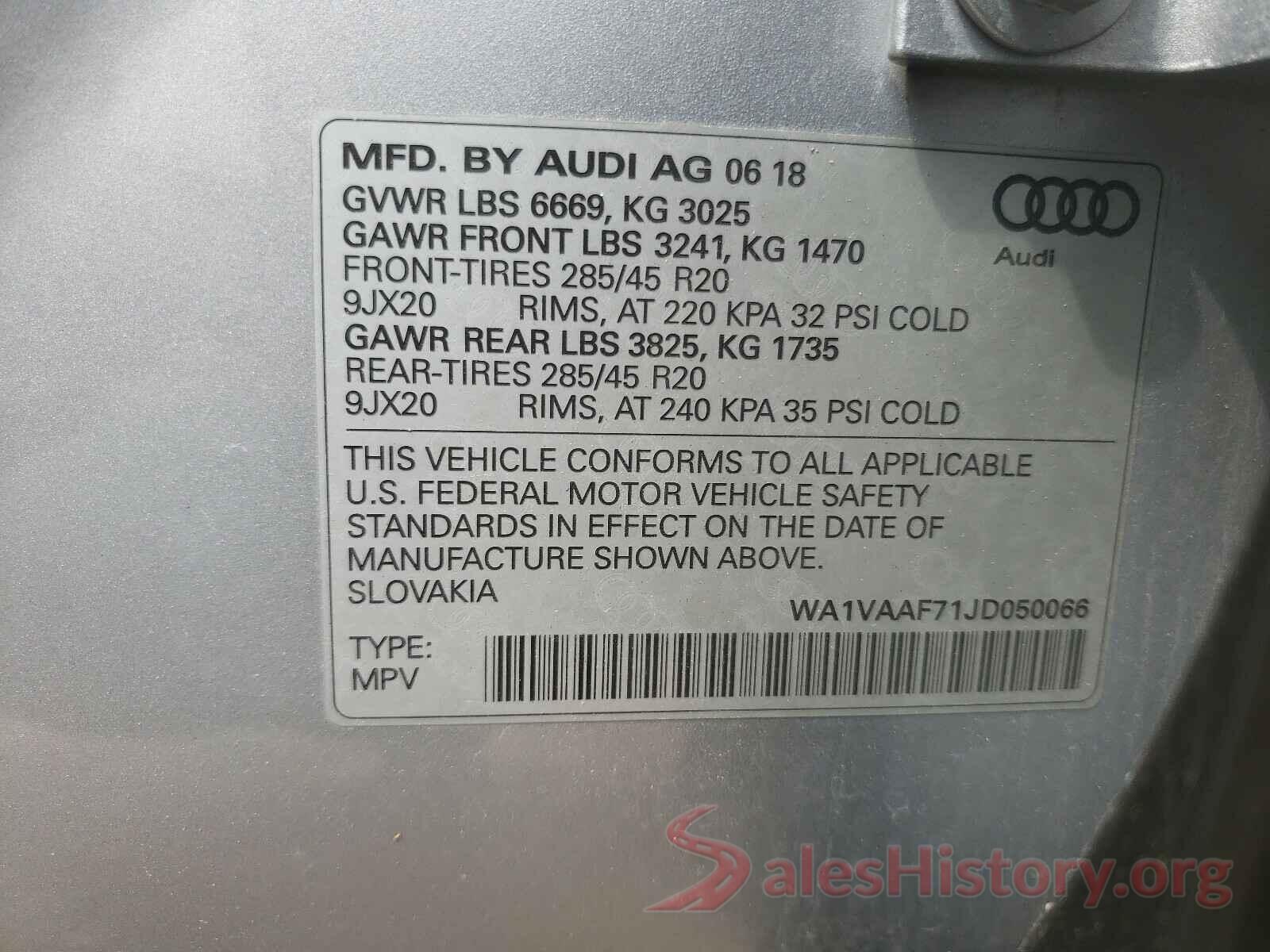 WA1VAAF71JD050066 2018 AUDI Q7