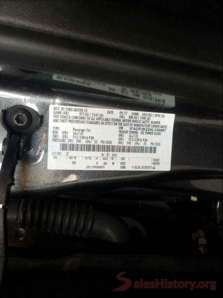 1FADP3K22HL336987 2017 FORD FOCUS