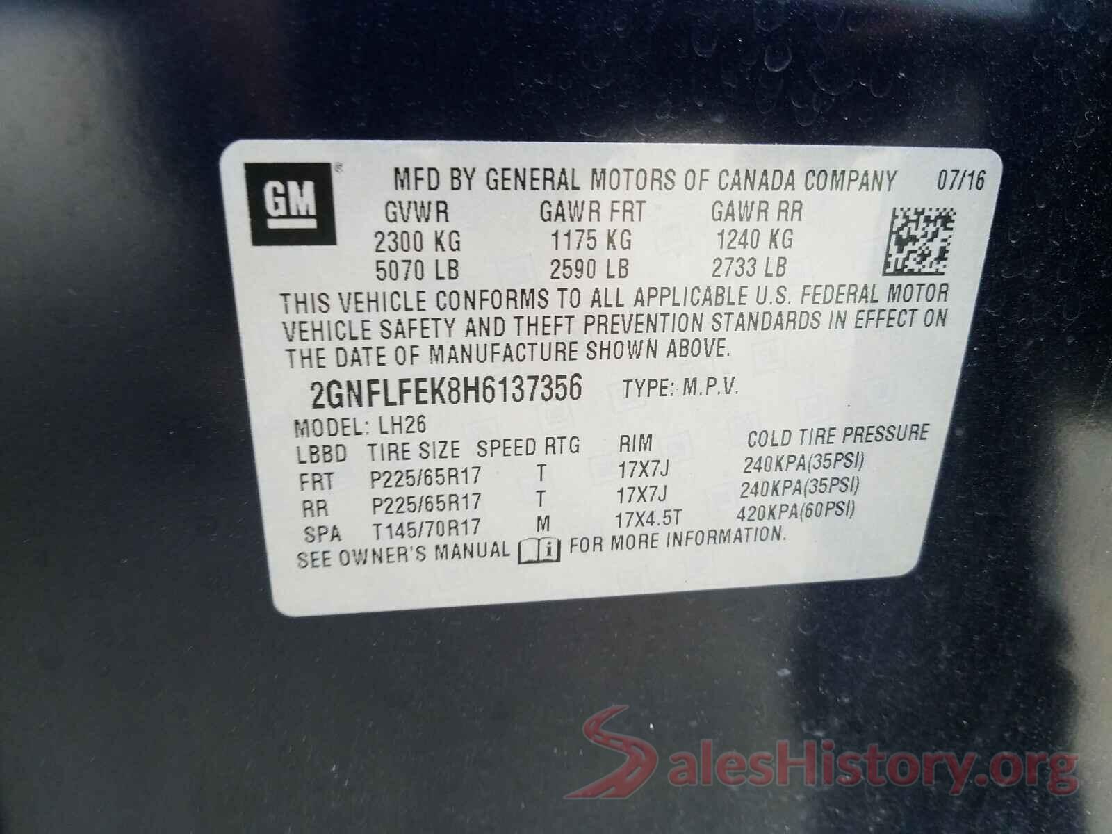 2GNFLFEK8H6137356 2017 CHEVROLET EQUINOX