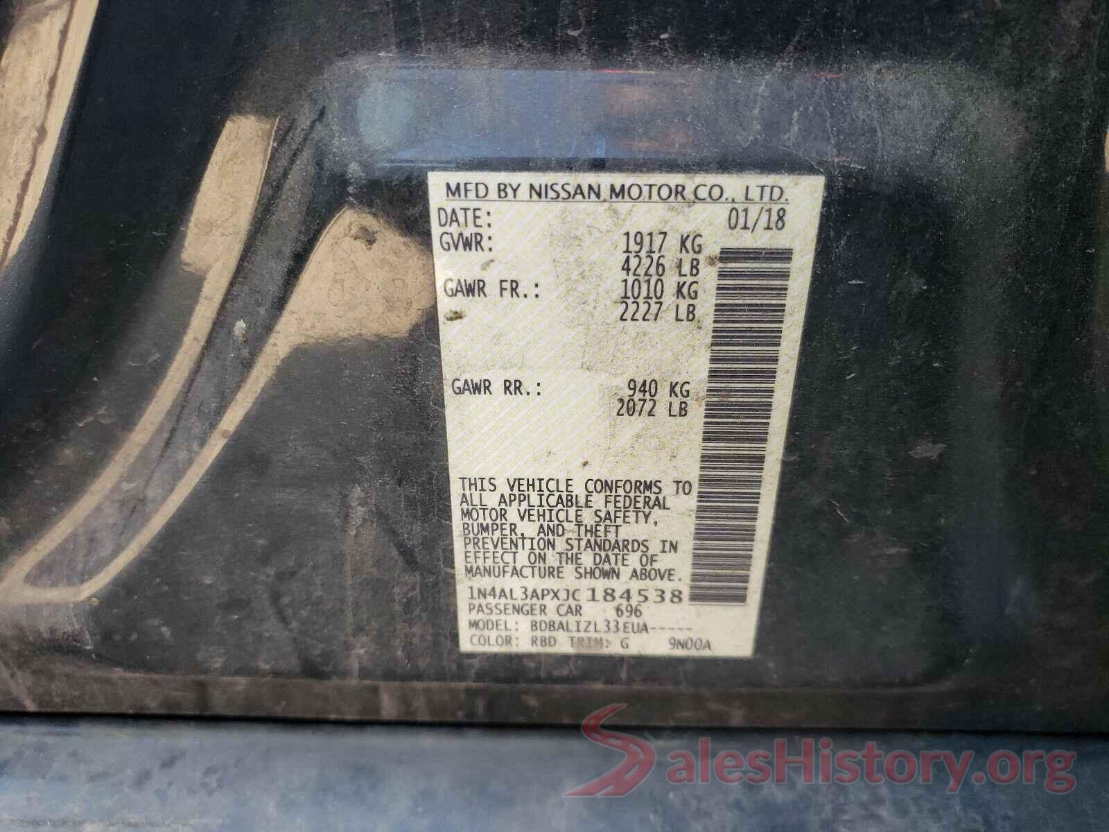 1N4AL3APXJC184538 2018 NISSAN ALTIMA