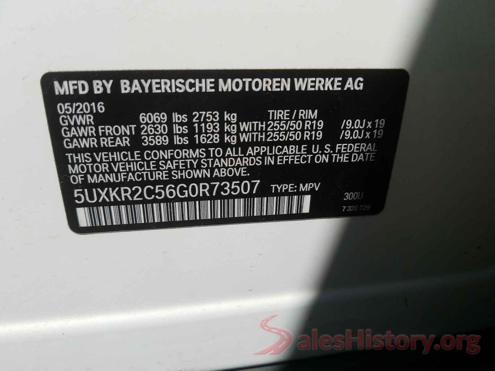 5UXKR2C56G0R73507 2016 BMW X5