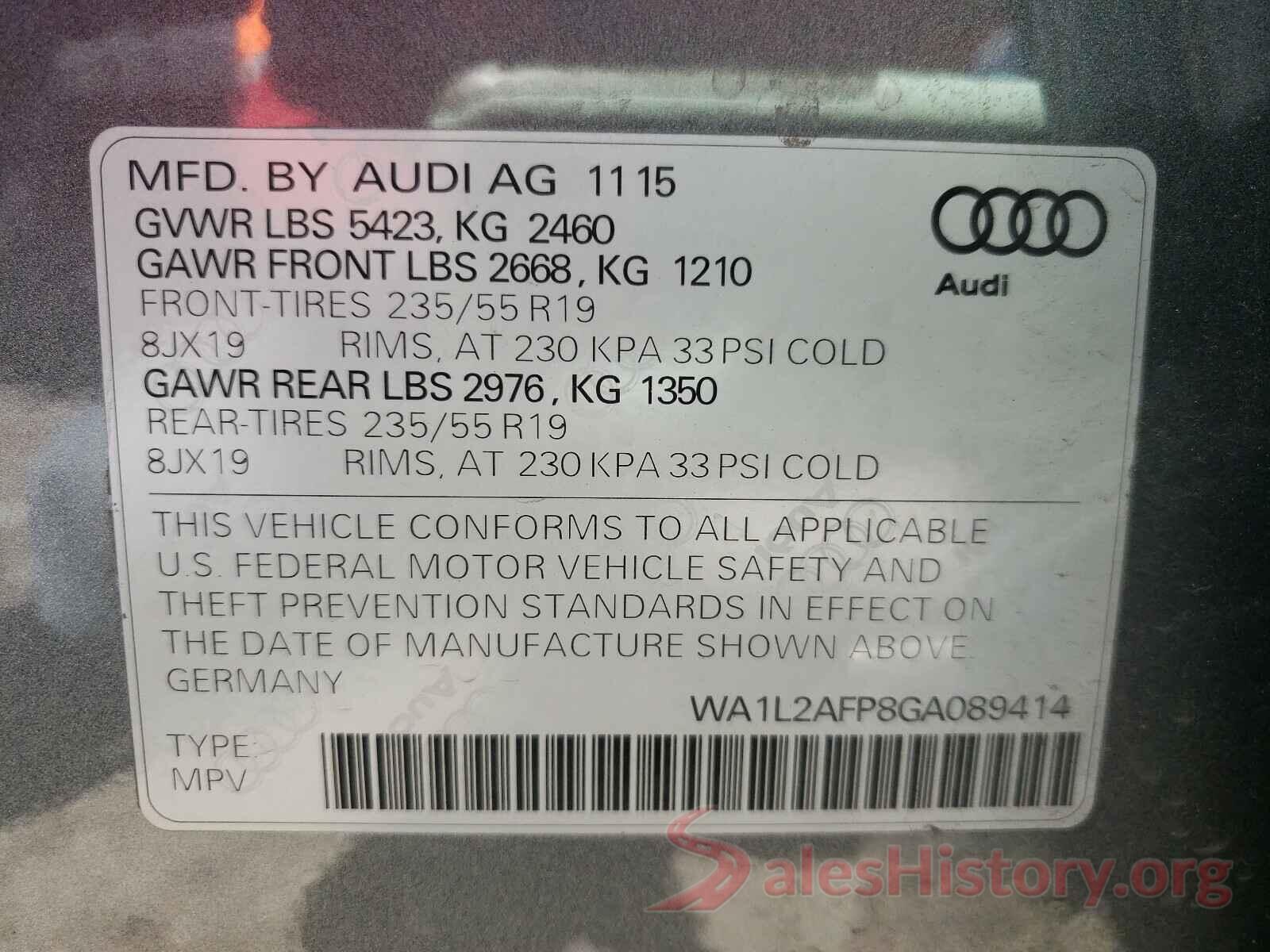 WA1L2AFP8GA089414 2016 AUDI Q5