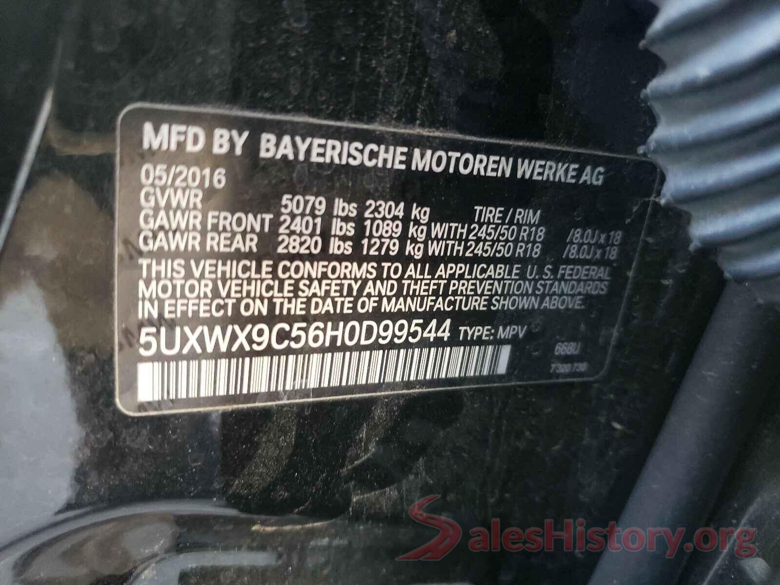 5UXWX9C56H0D99544 2017 BMW X3