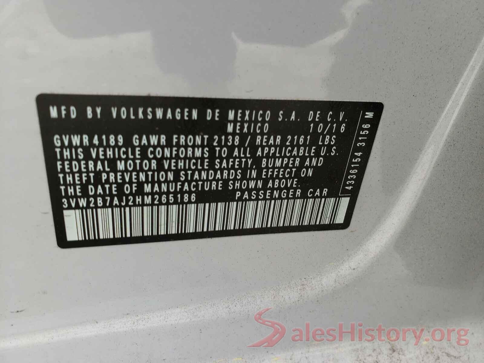 3VW2B7AJ2HM265186 2017 VOLKSWAGEN JETTA