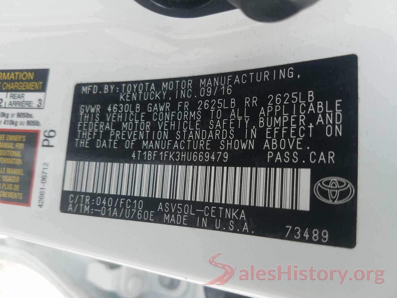 4T1BF1FK3HU669479 2017 TOYOTA CAMRY