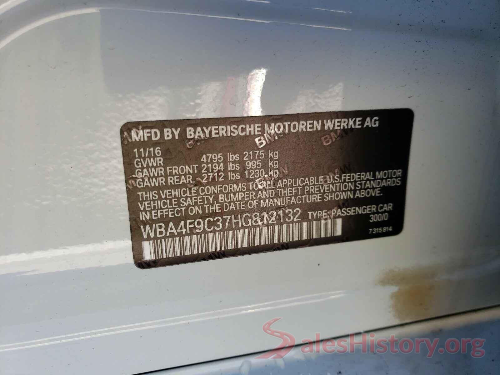 WBA4F9C37HG812132 2017 BMW 4 SERIES