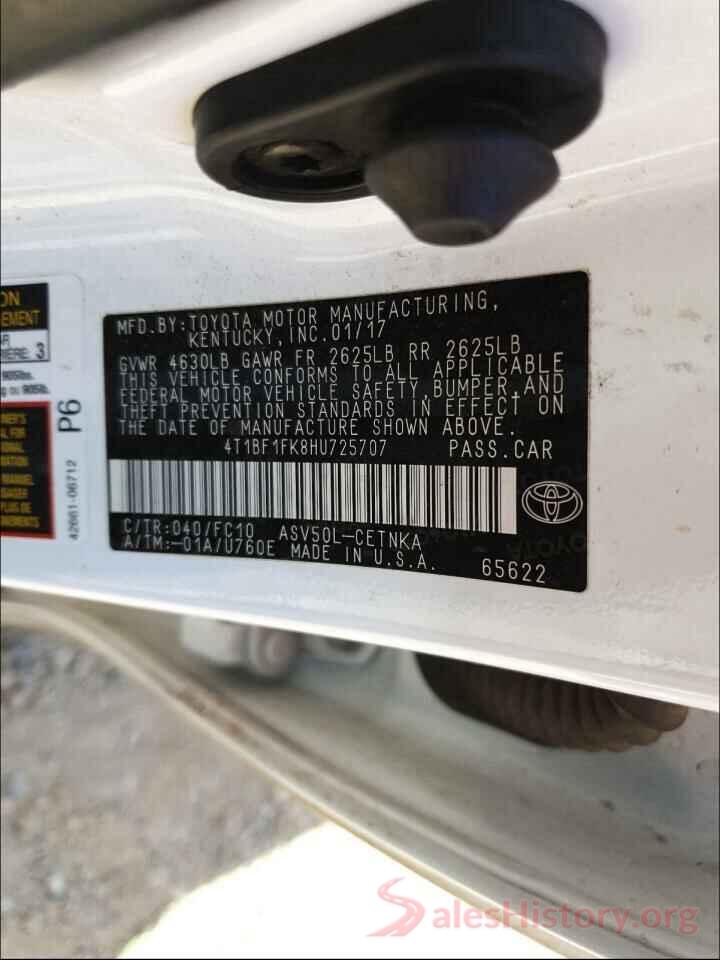 4T1BF1FK8HU725707 2017 TOYOTA CAMRY