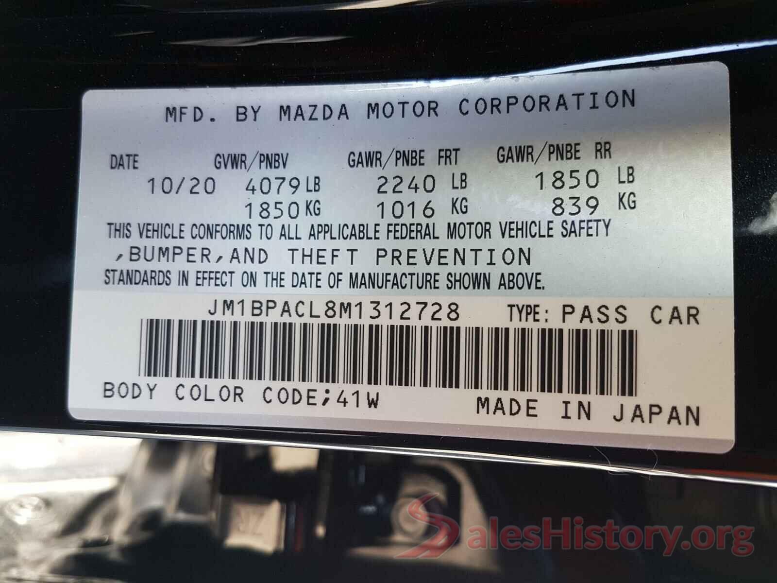 JM1BPACL8M1312728 2021 MAZDA 3