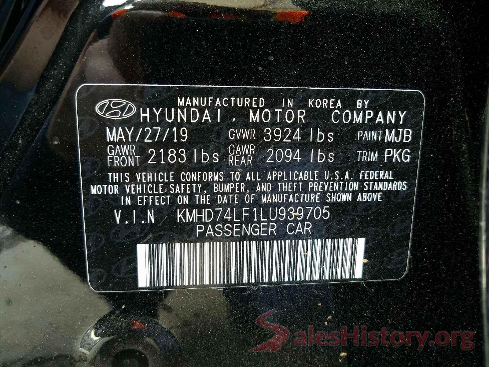 KMHD74LF1LU939705 2020 HYUNDAI ELANTRA