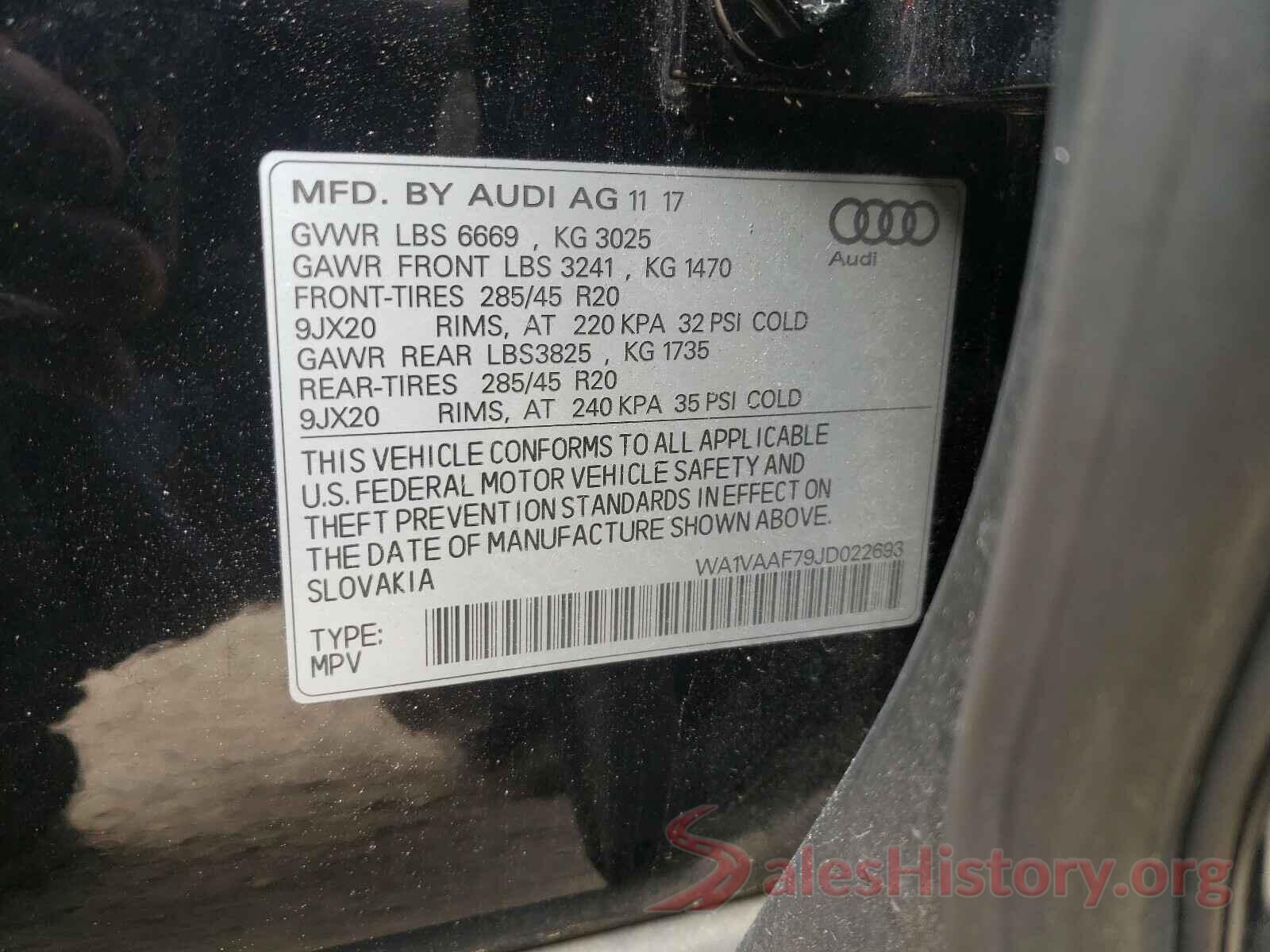 WA1VAAF79JD022693 2018 AUDI Q7