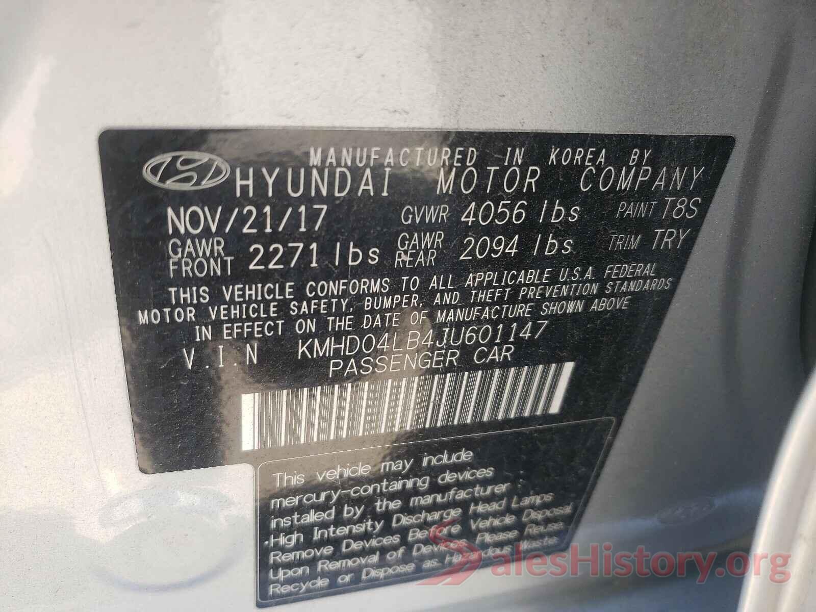 KMHD04LB4JU601147 2018 HYUNDAI ELANTRA