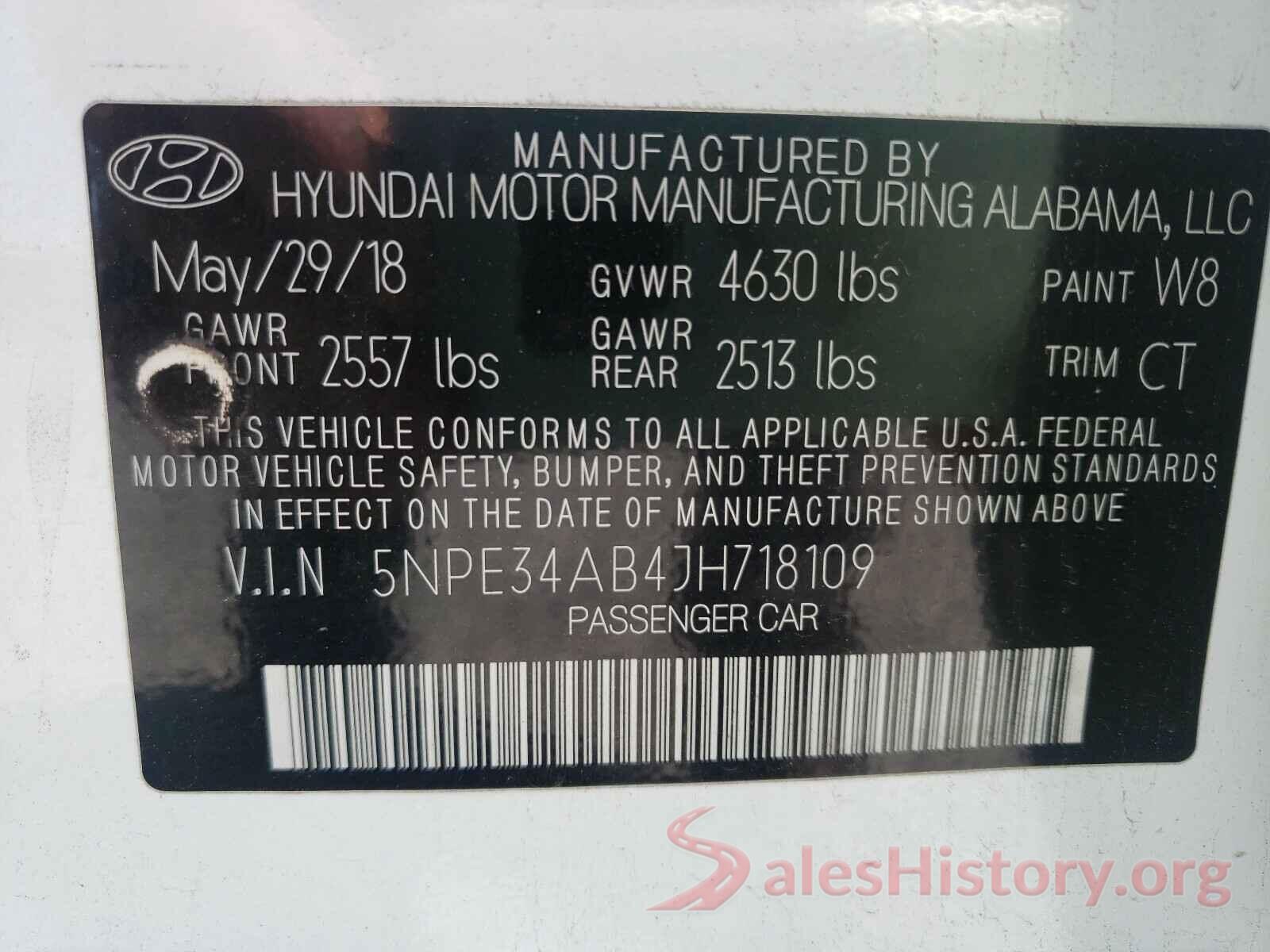 5NPE34AB4JH718109 2018 HYUNDAI SONATA