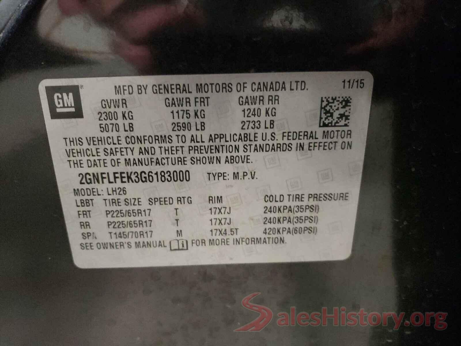 2GNFLFEK3G6183000 2016 CHEVROLET EQUINOX