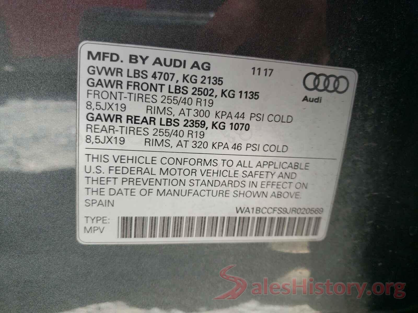 WA1BCCFS9JR020569 2018 AUDI Q3