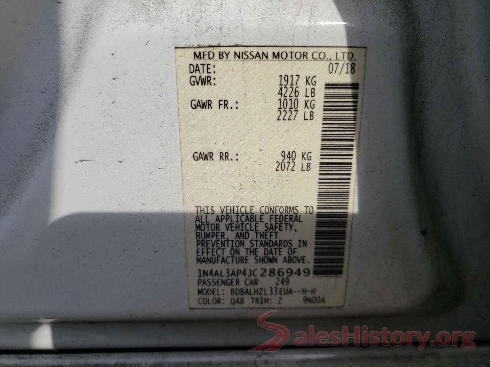 1N4AL3AP4JC286949 2018 NISSAN ALTIMA