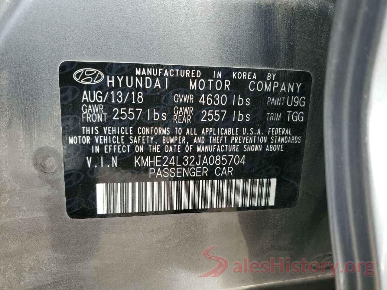 KMHE24L32JA085704 2018 HYUNDAI SONATA