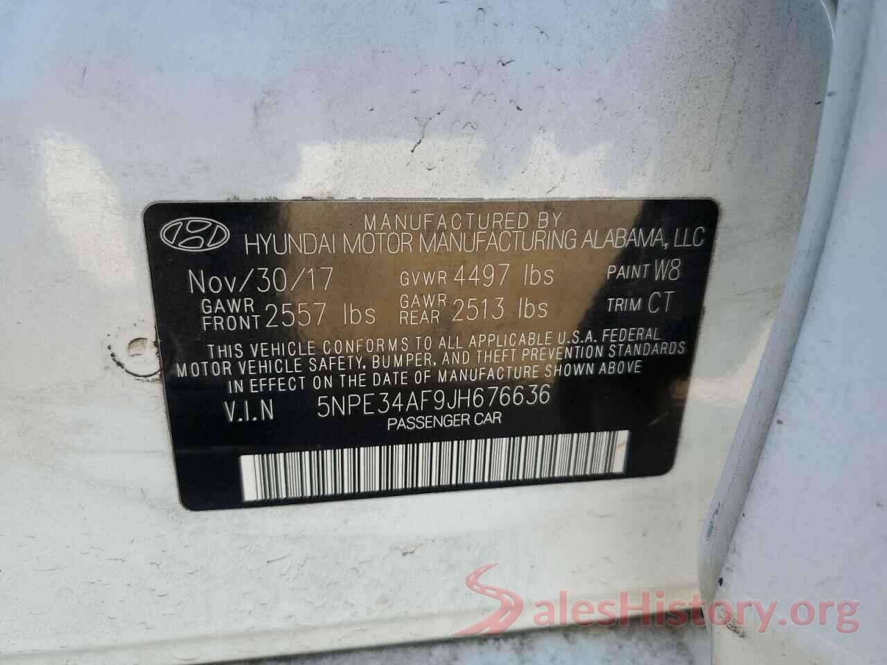 5NPE34AF9JH676636 2018 HYUNDAI SONATA