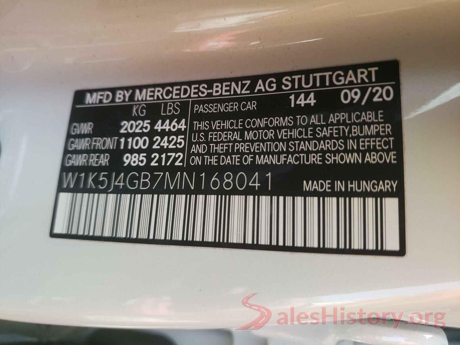 W1K5J4GB7MN168041 2021 MERCEDES-BENZ C CLASS