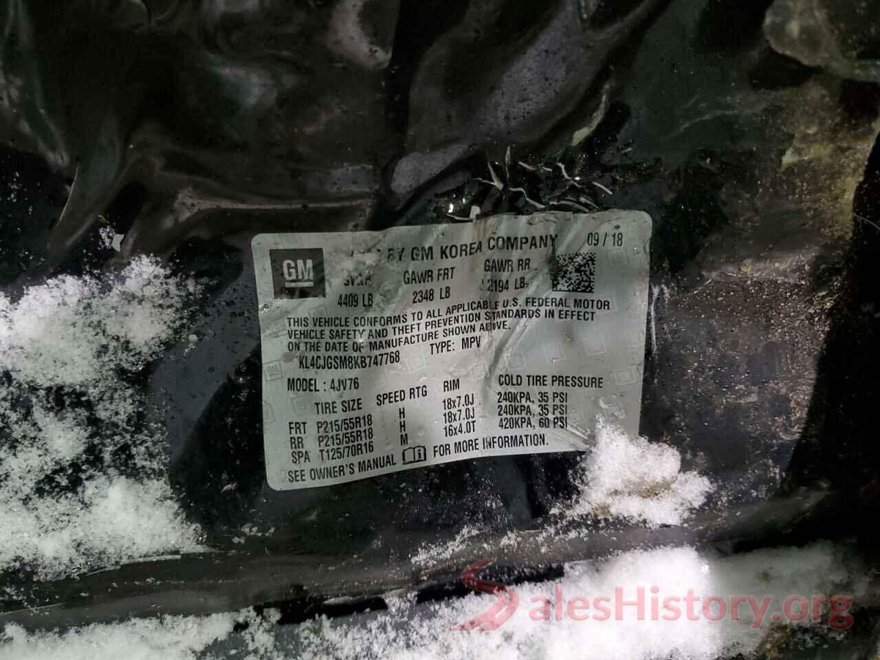 KL4CJGSM8KB747768 2019 BUICK ENCORE