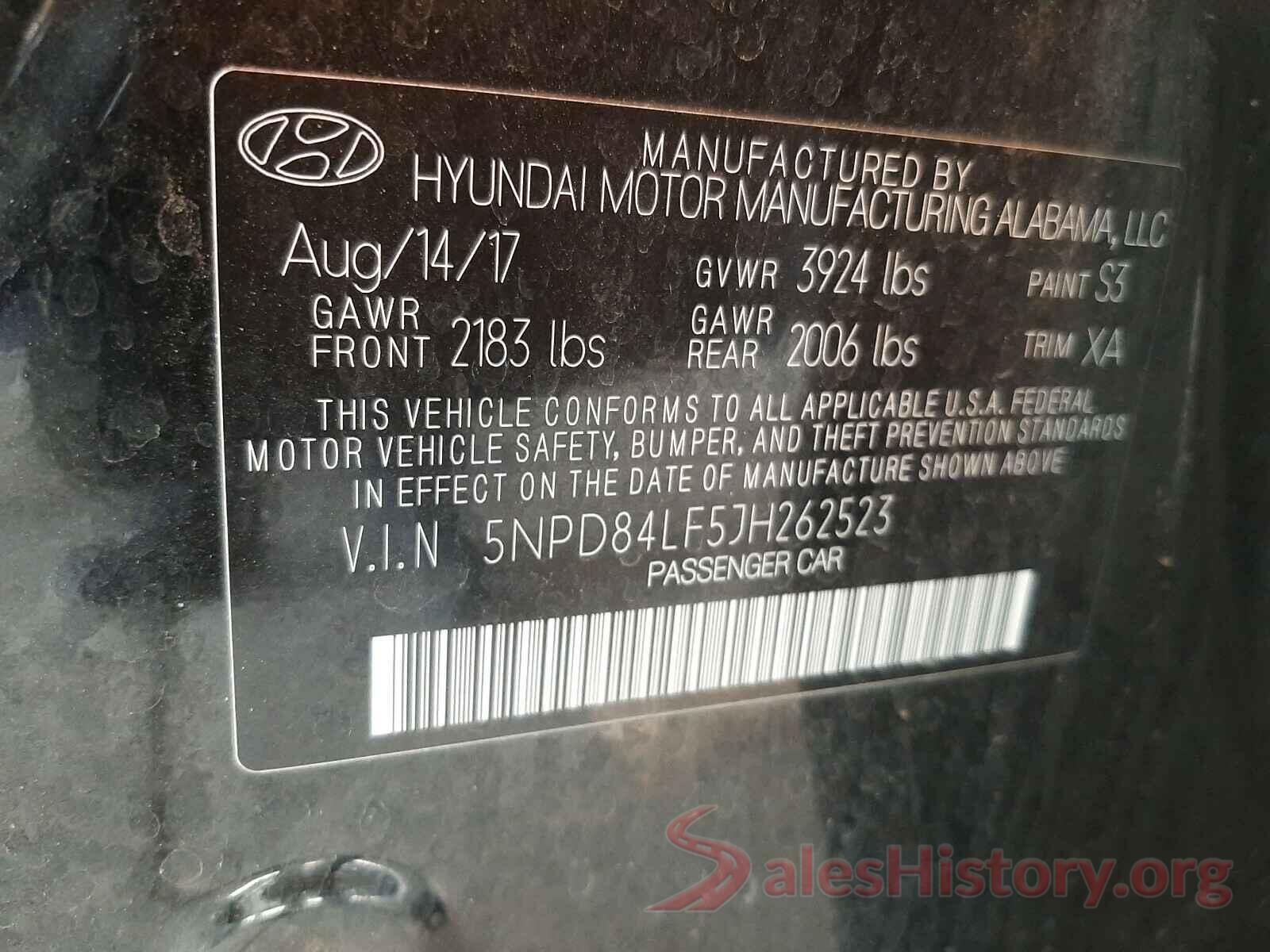 5NPD84LF5JH262523 2018 HYUNDAI ELANTRA