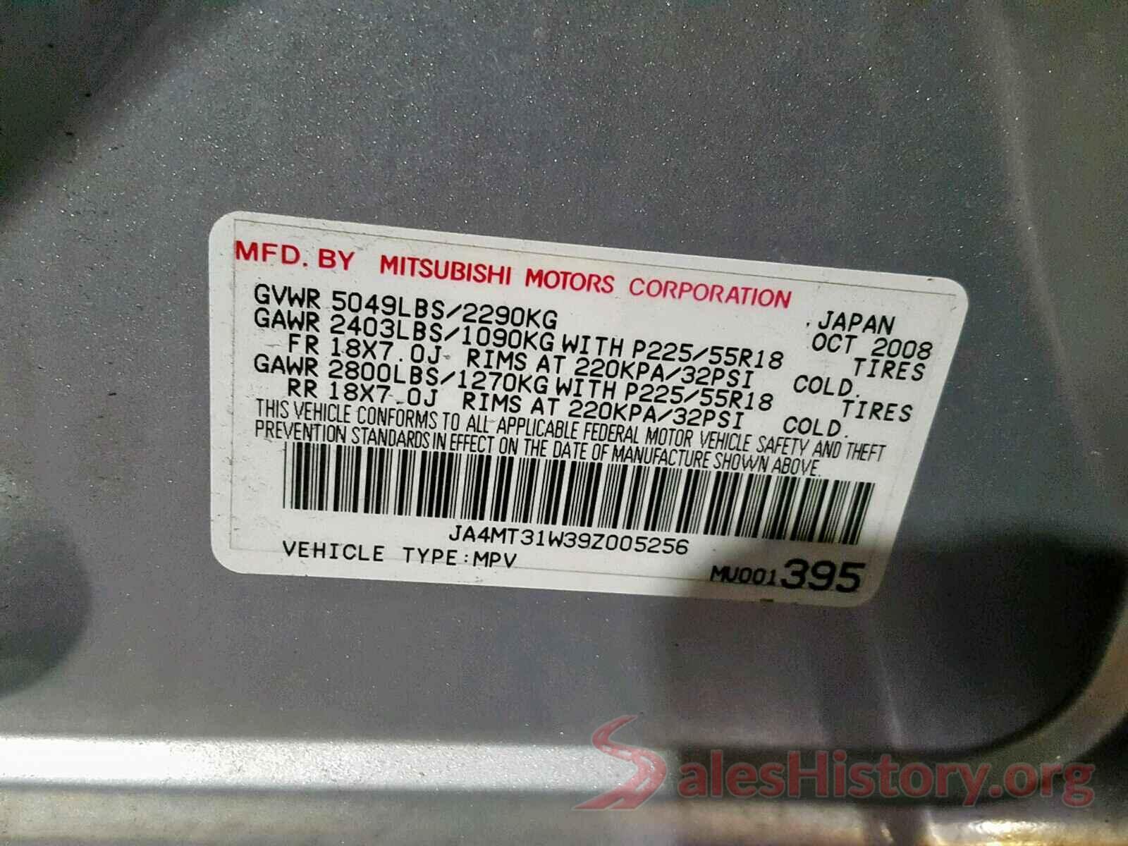 JA4MT31W39Z005256 2009 MITSUBISHI OUTLANDER