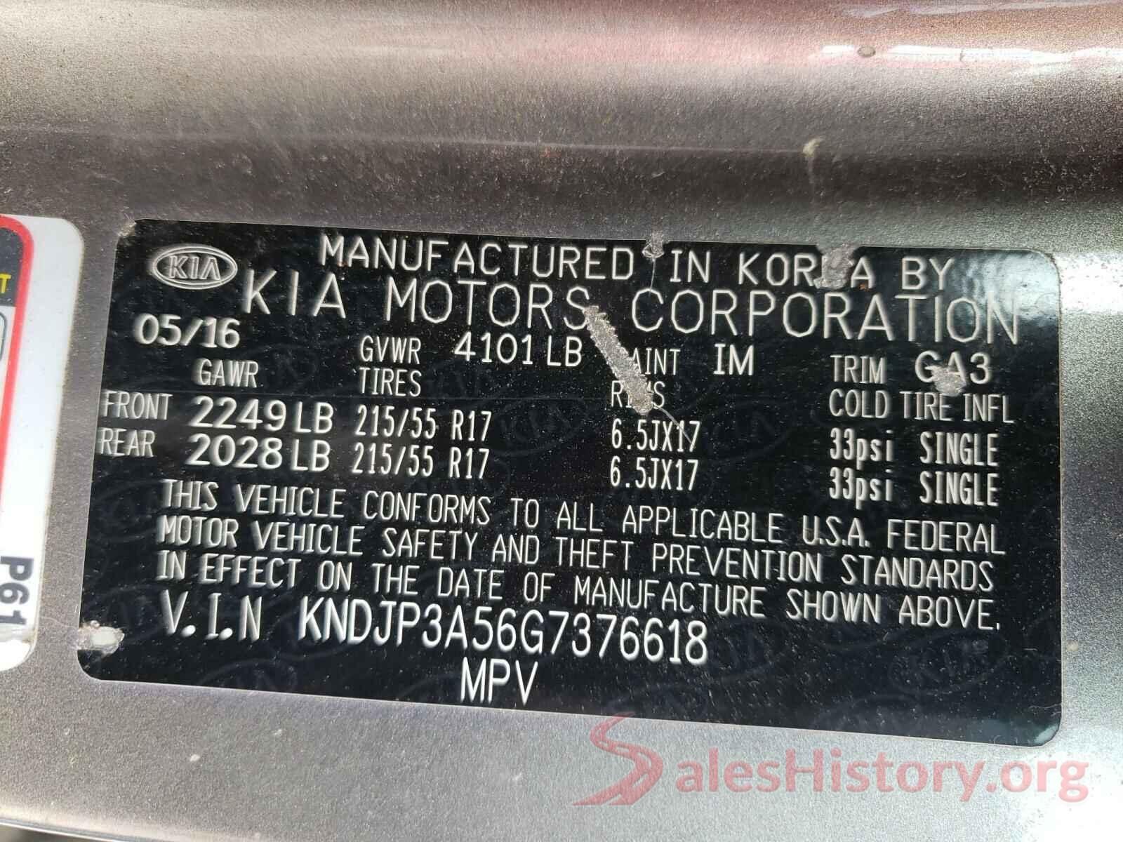 KNDJP3A56G7376618 2016 KIA SOUL