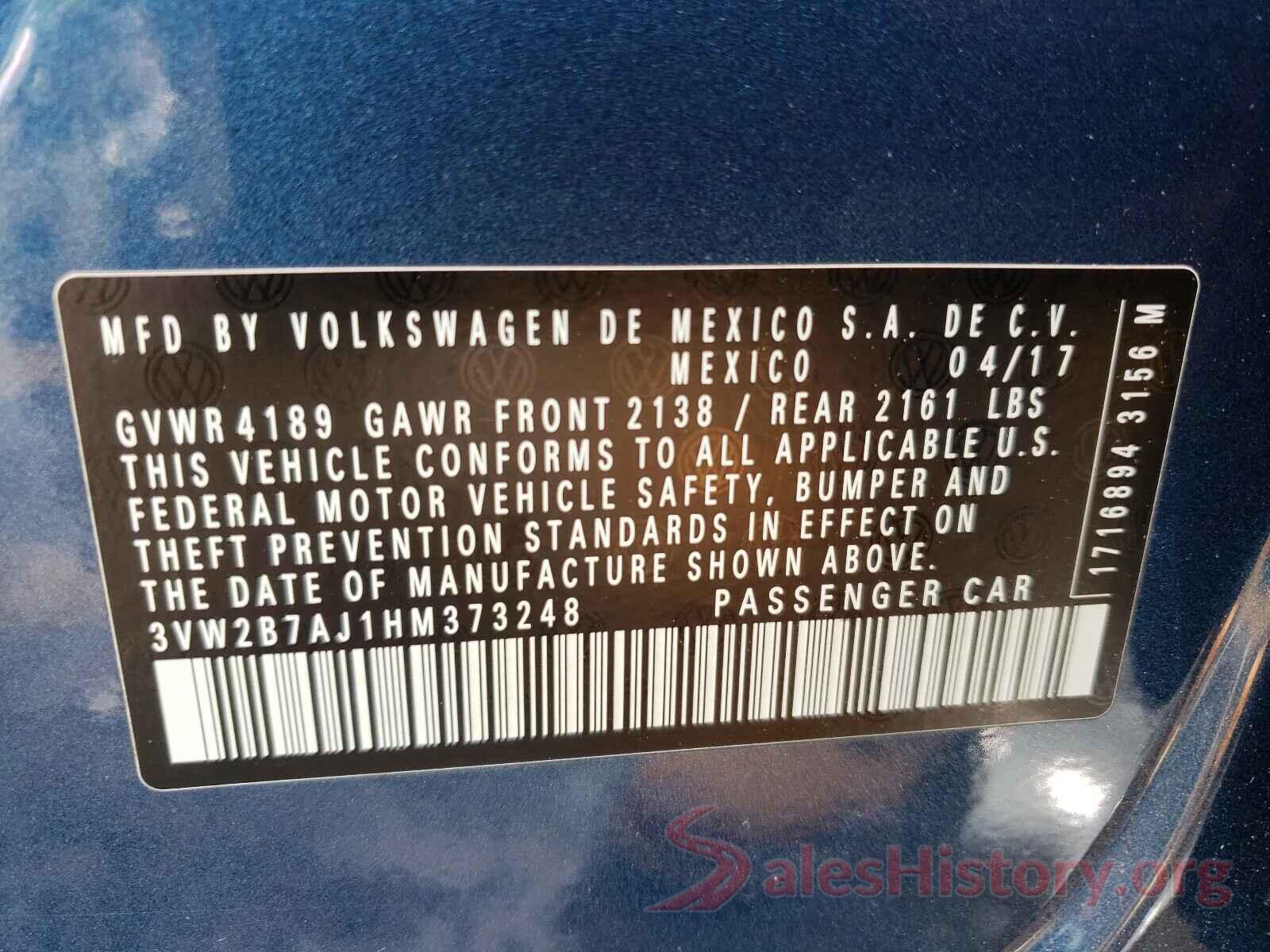 3VW2B7AJ1HM373248 2017 VOLKSWAGEN JETTA