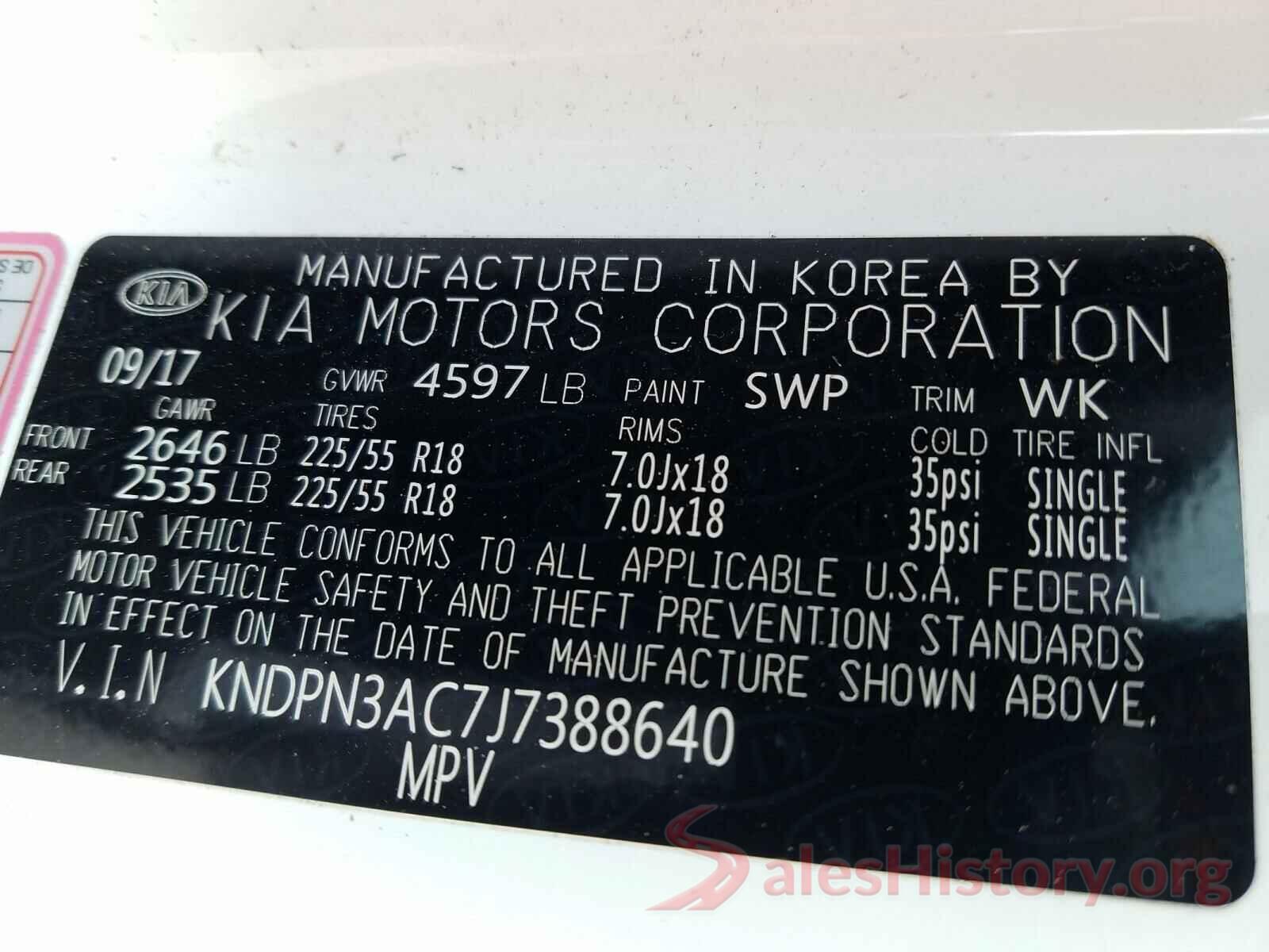 KNDPN3AC7J7388640 2018 KIA SPORTAGE