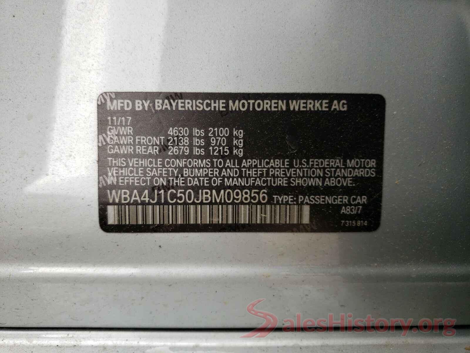 WBA4J1C50JBM09856 2018 BMW 4 SERIES