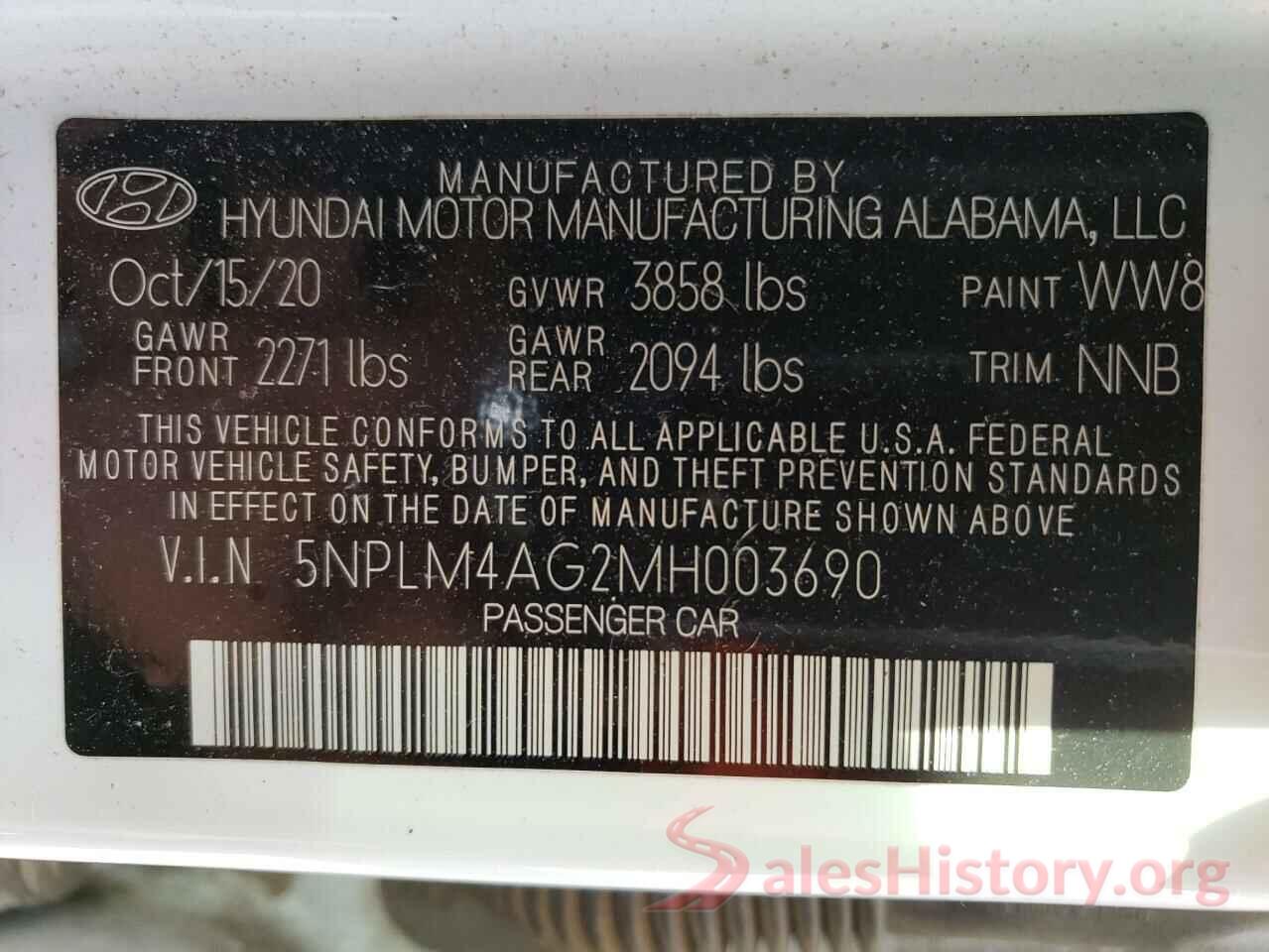 5NPLM4AG2MH003690 2021 HYUNDAI ELANTRA