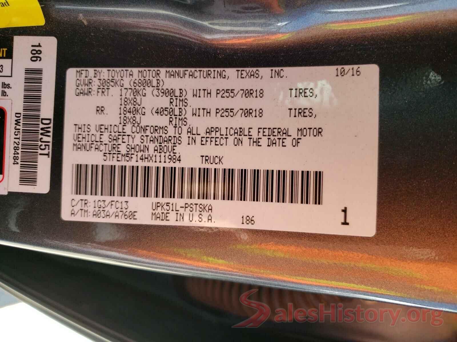 5TFEM5F14HX111984 2017 TOYOTA TUNDRA