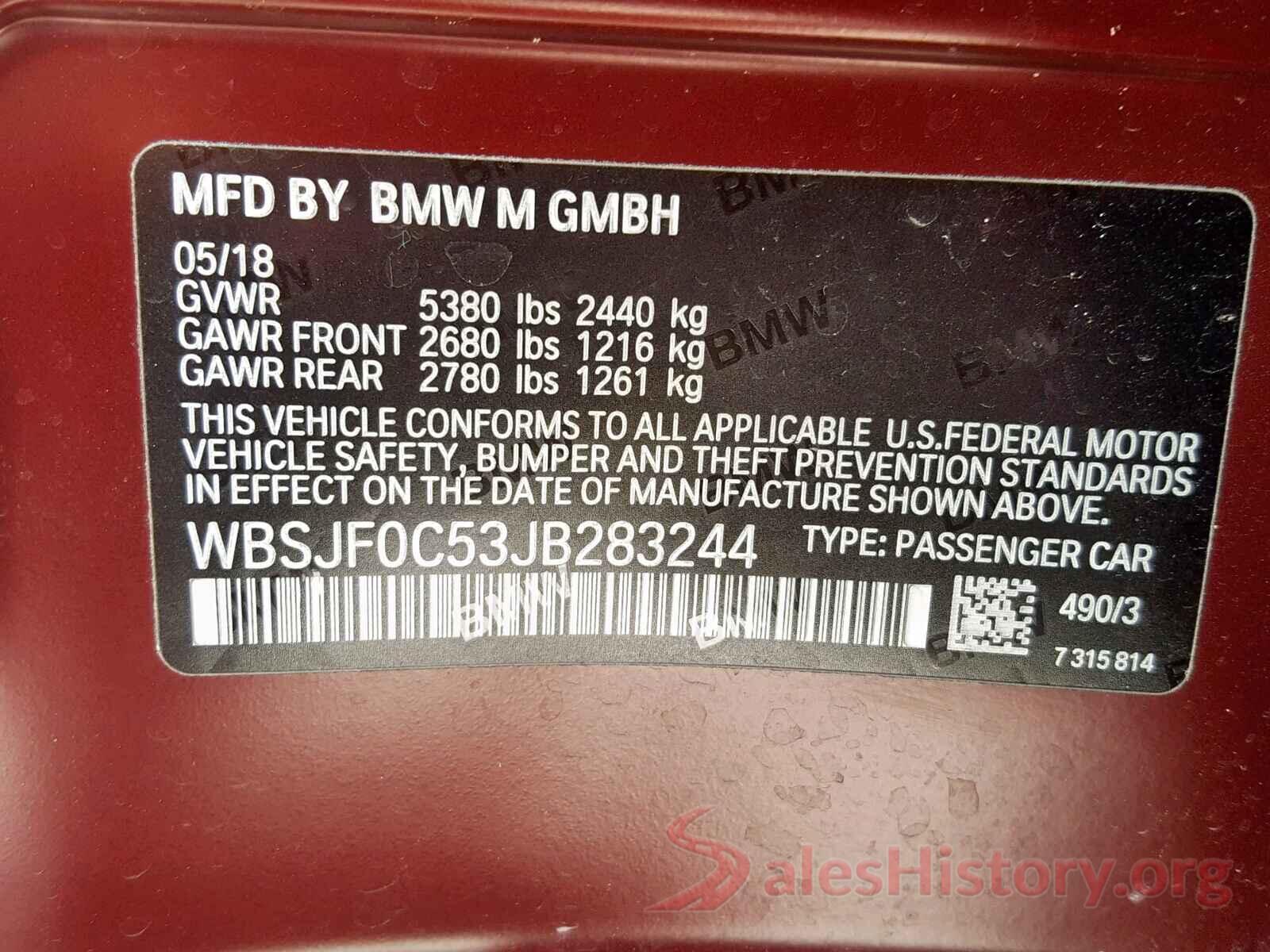 WBSJF0C53JB283244 2018 BMW M5