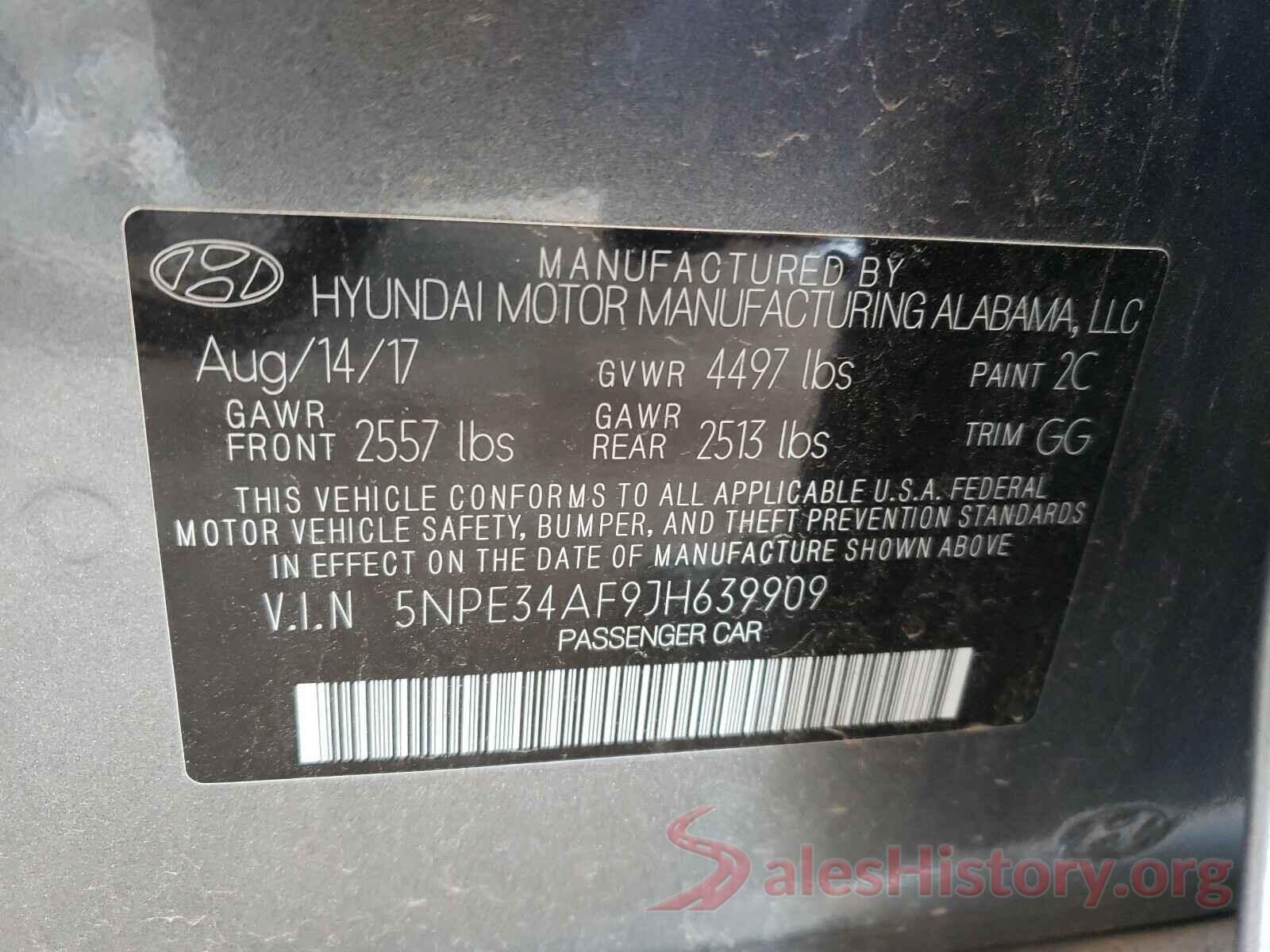 5NPE34AF9JH639909 2018 HYUNDAI SONATA