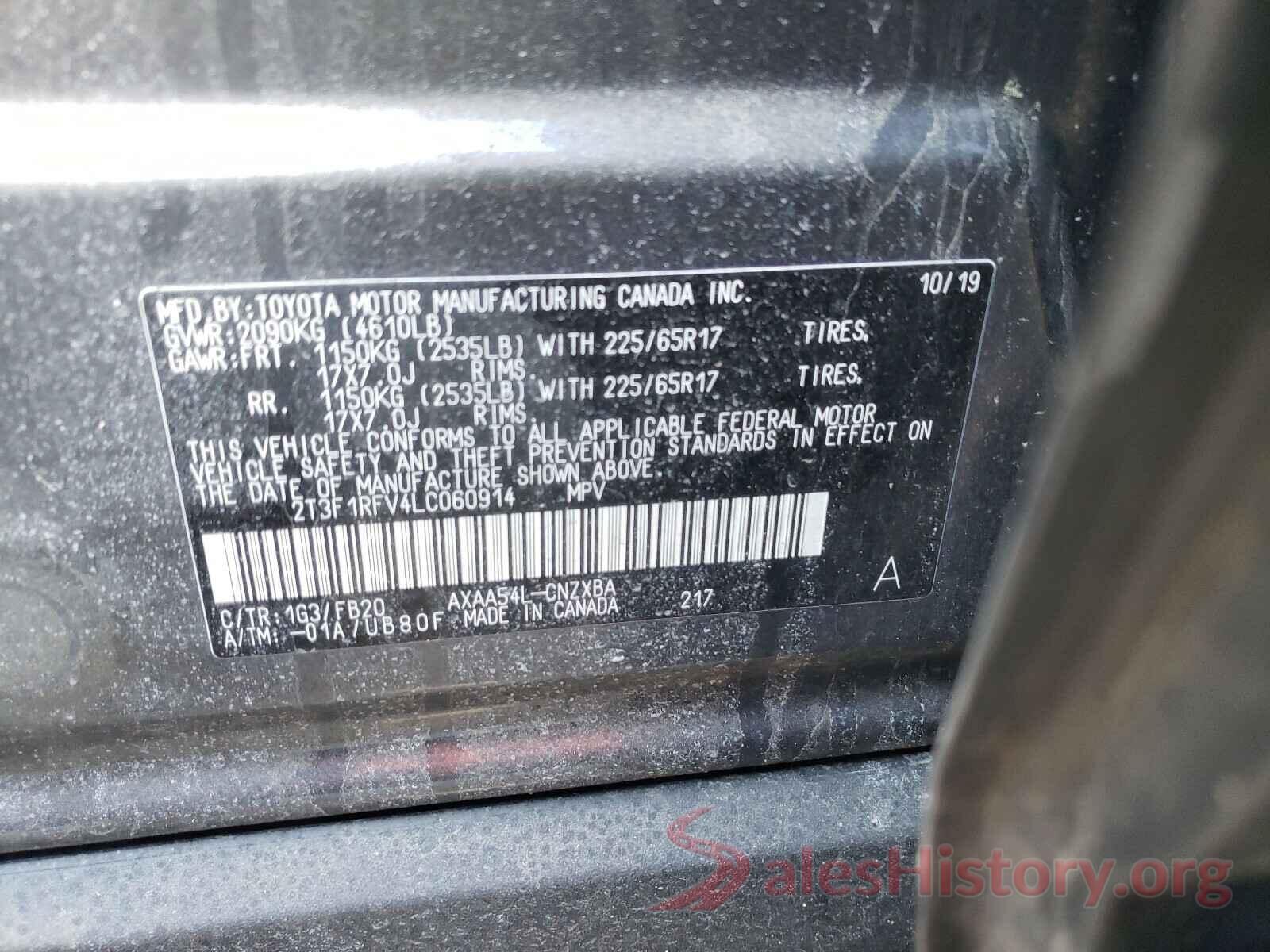 2T3F1RFV4LC060914 2020 TOYOTA RAV4