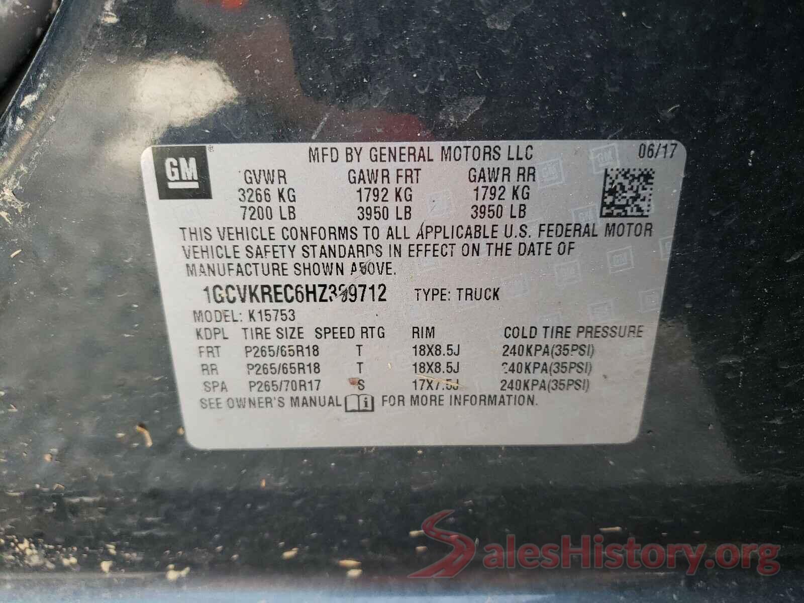 1GCVKREC6HZ389712 2017 CHEVROLET SILVERADO