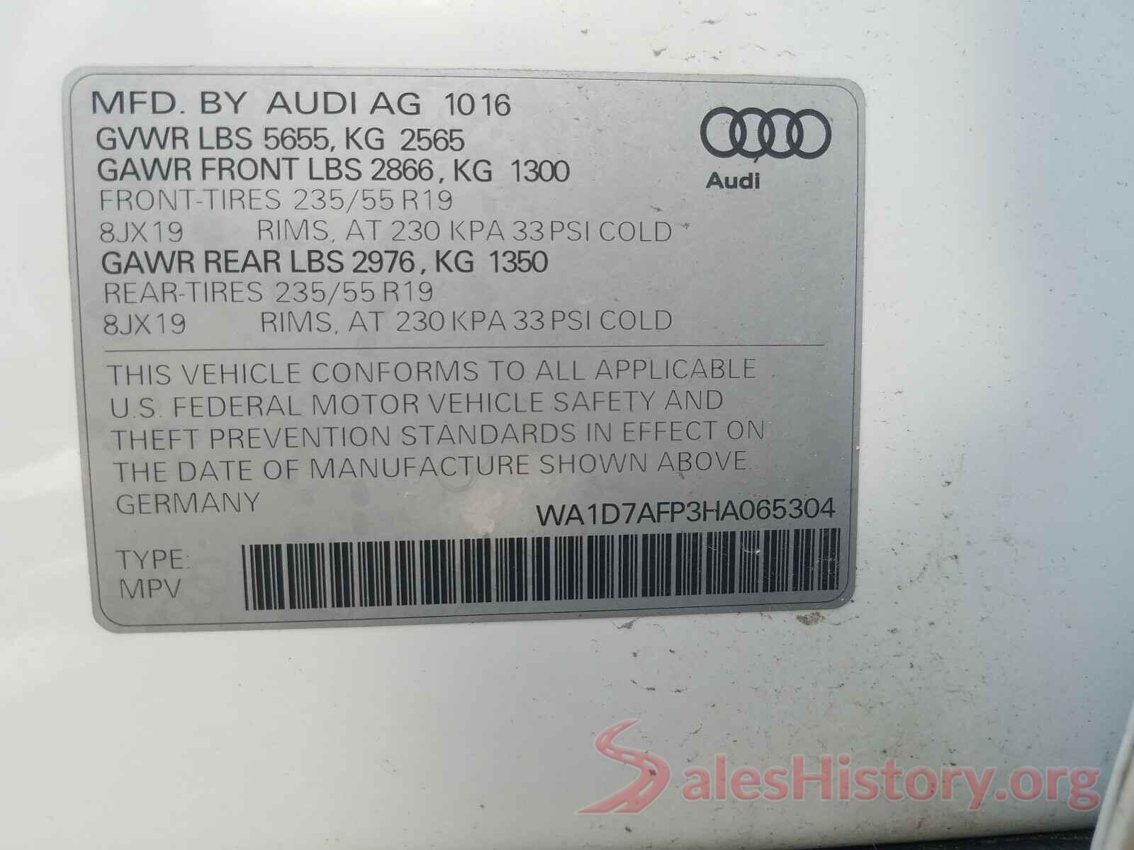 WA1D7AFP3HA065304 2017 AUDI Q5