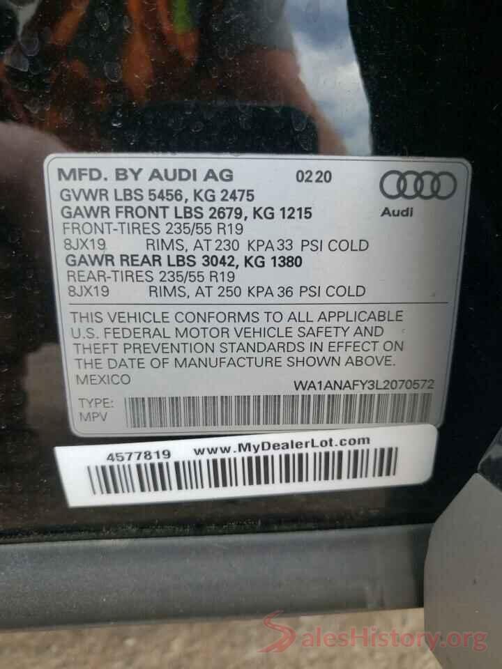 WA1ANAFY3L2070572 2020 AUDI Q5