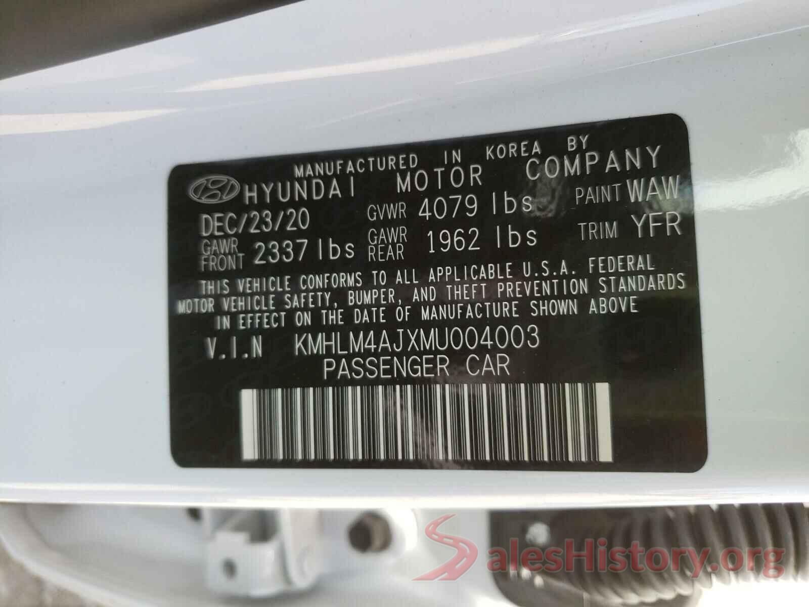 KMHLM4AJXMU004003 2021 HYUNDAI ELANTRA