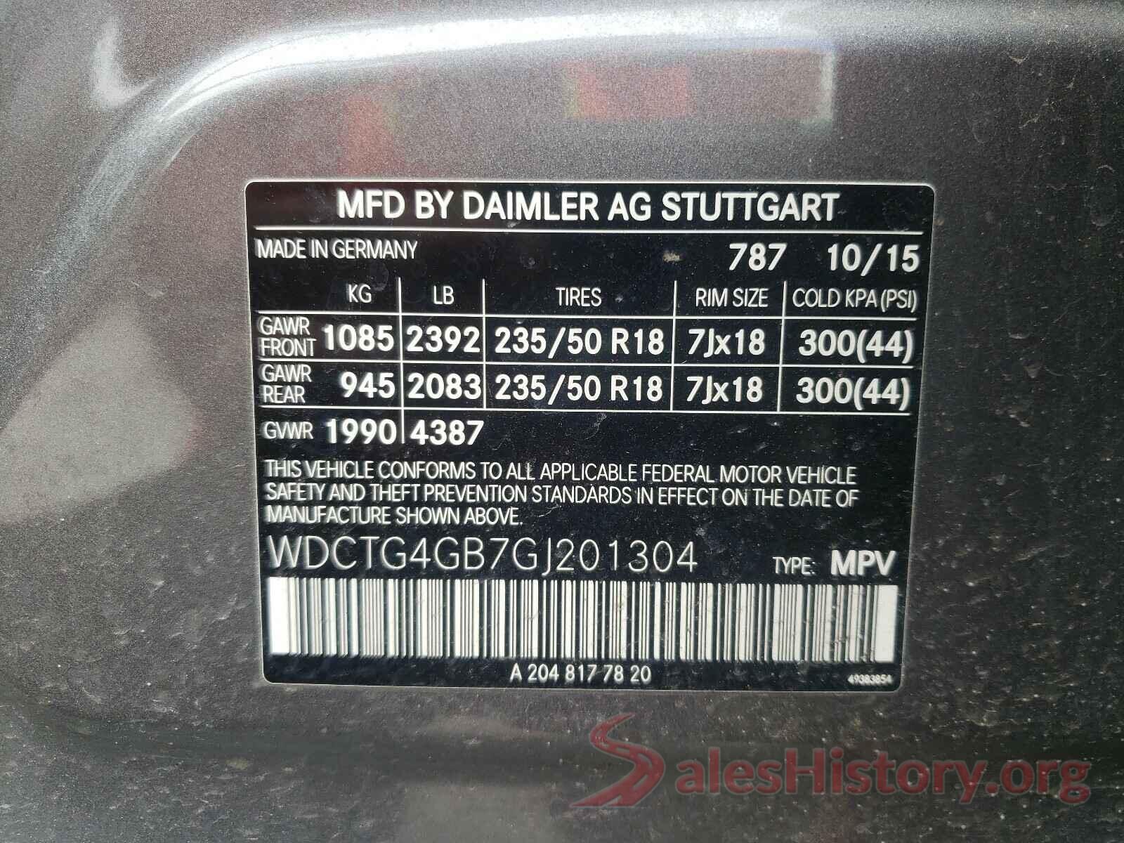 WDCTG4GB7GJ201304 2016 MERCEDES-BENZ G CLASS