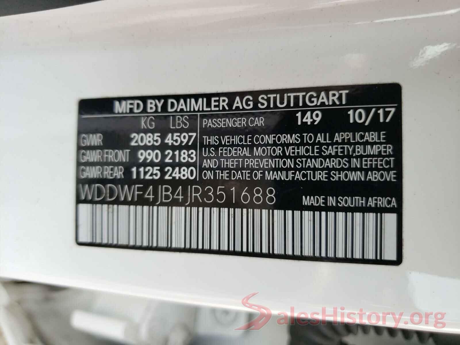 WDDWF4JB4JR351688 2018 MERCEDES-BENZ C CLASS